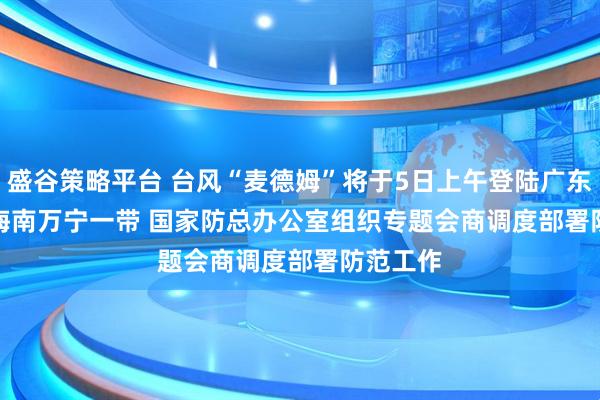 盛谷策略平台 台风“麦德姆”将于5日上午登陆广东电白至海南万宁一带 国家防总办公室组织专题会商调度部署防范工作